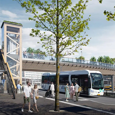 De Passarelle: duurzame houten brug in Zwolle